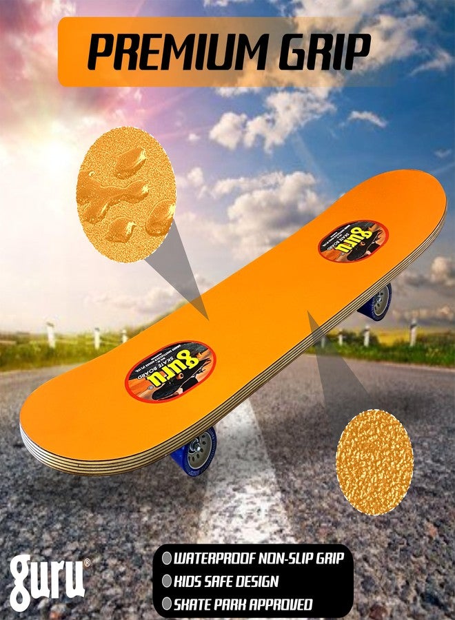 GURU Large Wooden Non-Slip Skateboard for Kids, Adult 30 inch x 8 inch Skateboard (Orange, Pack of 1) - Image 5